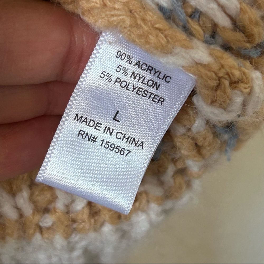 Sage & Oak Women’s Knit Cardigan Large Cream Beige Southwestern Preppy Western - Picture 6 of 11